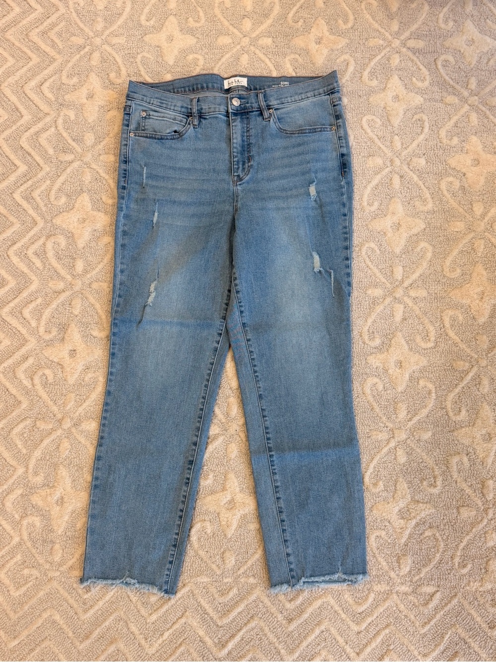 Nicole Miller High-Rise slim Cropped Distressed Women’s Jeans - Light Blue